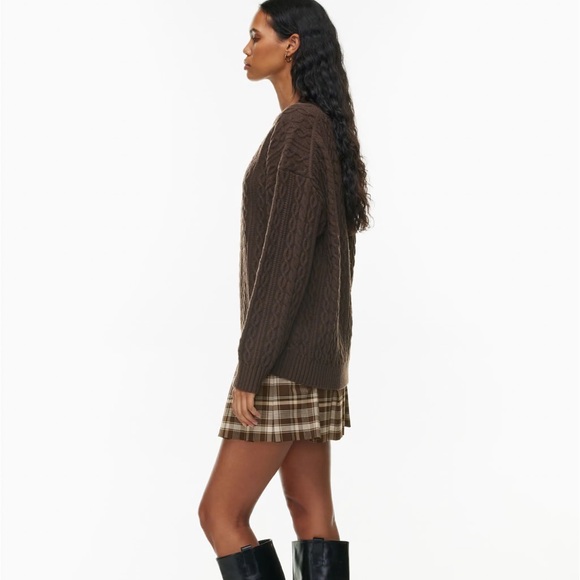 NWT Aritizia Peggy sweater twist cable mocha brown - Picture 2 of 6